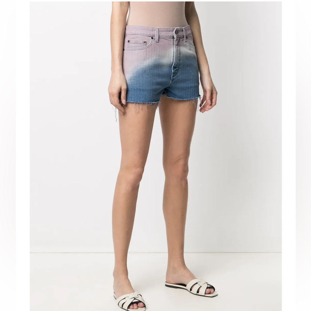 Saint Laurent ombré-effect denim shorts‎